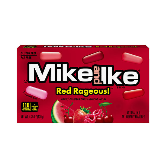 Mike and Ike Theater Box, Red Rageous,  4.25oz, 12ct Case