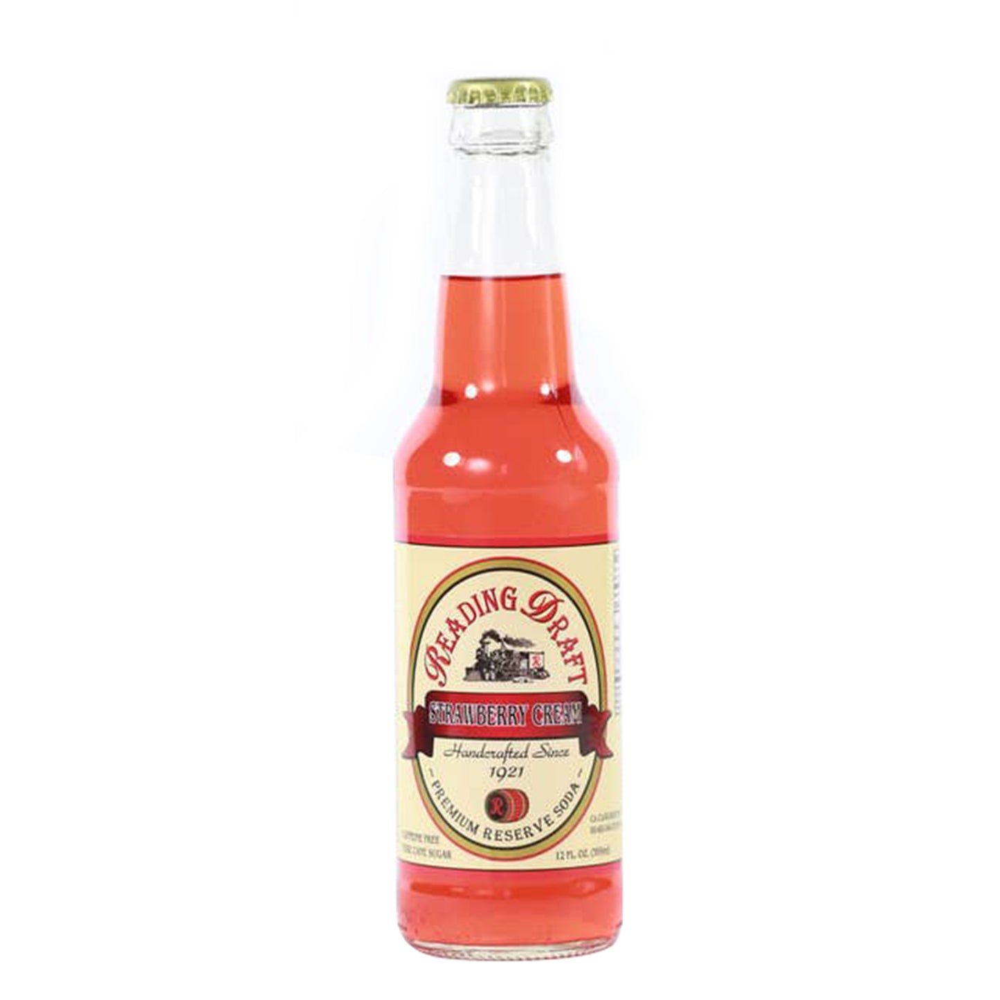 Reading Draft Strawberry Cream Soda, Glass Bottle 12ct