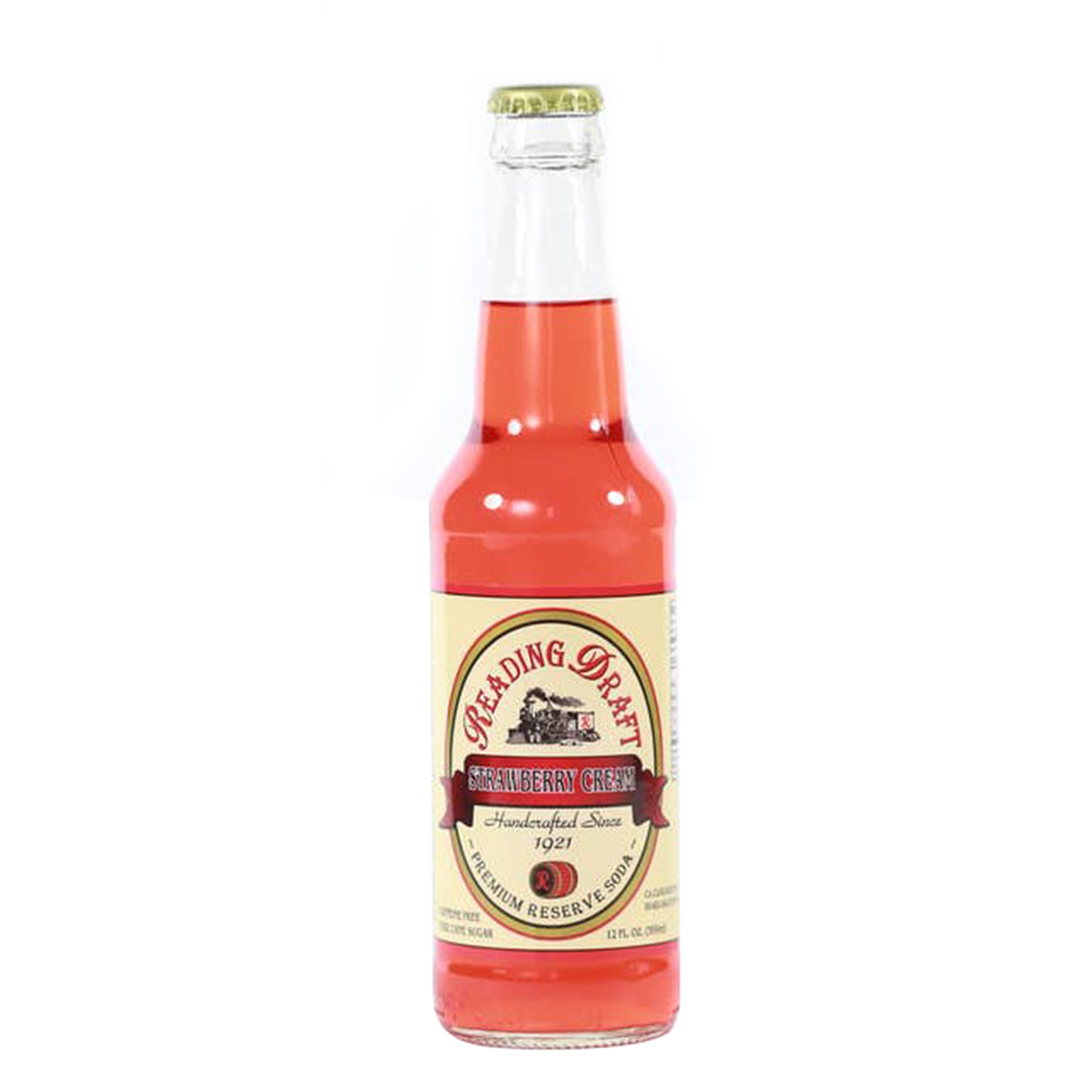 Reading Draft Strawberry Cream Soda, Glass Bottle 12ct