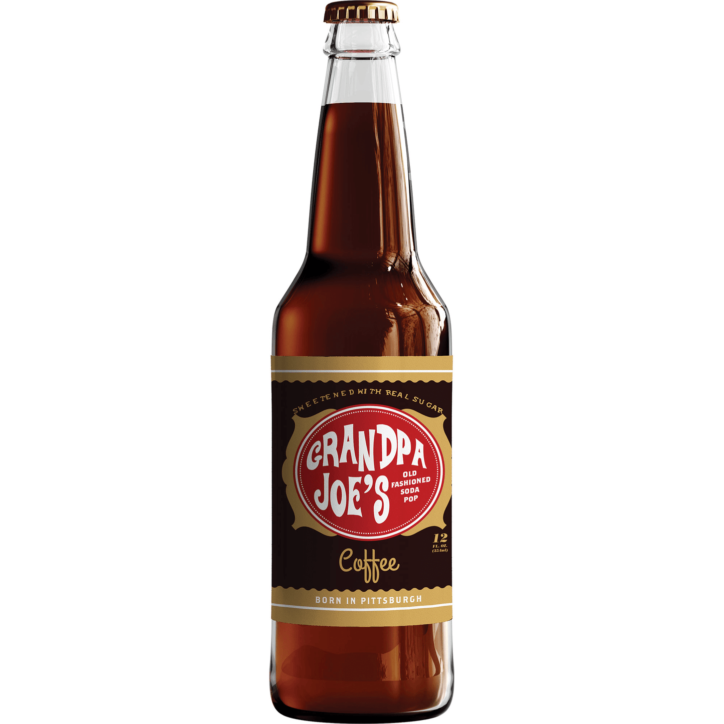Grandpa Joe's Coffee Soda, 12oz Glass Bottle 12ct