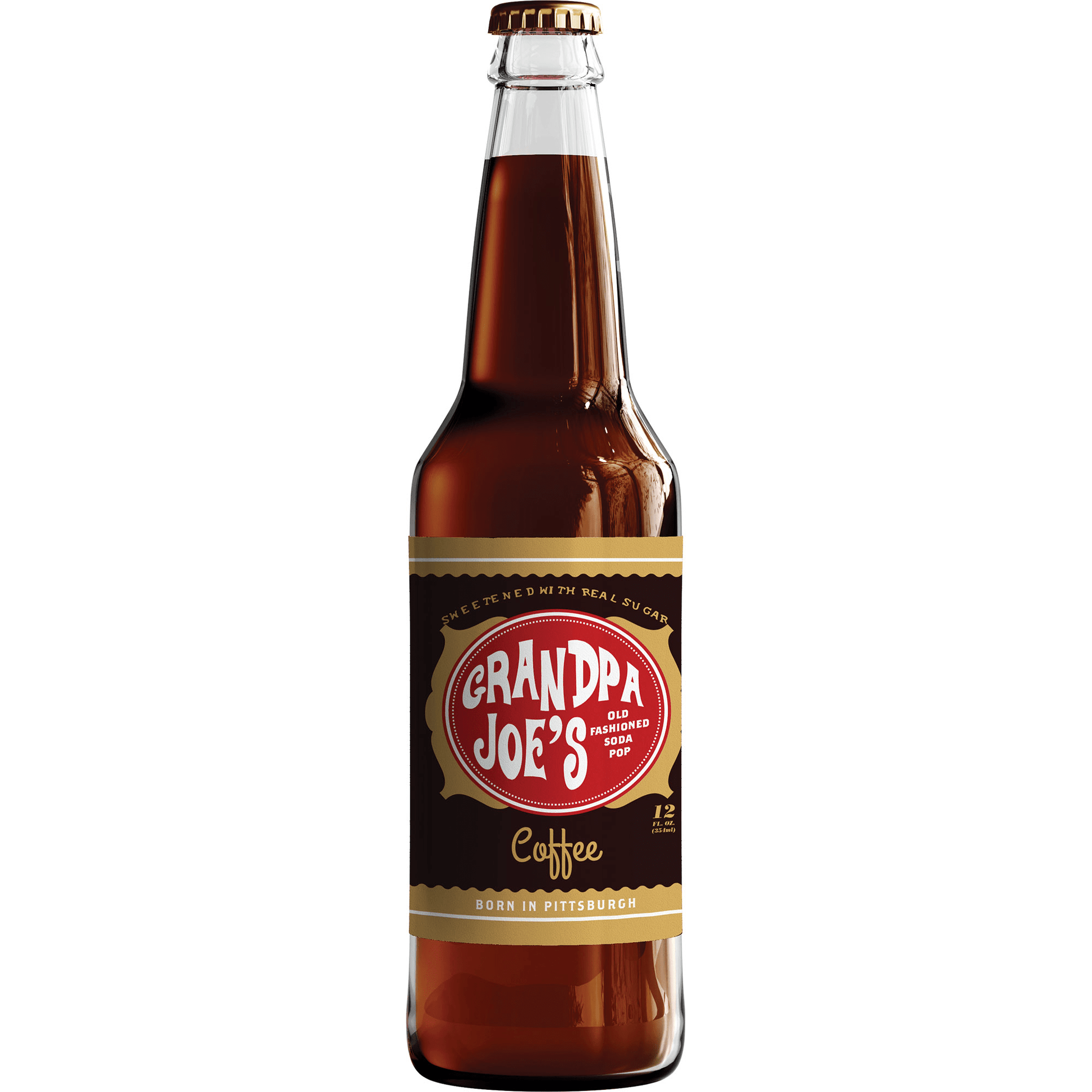 Grandpa Joe's Coffee Soda, 12oz Glass Bottle 12ct