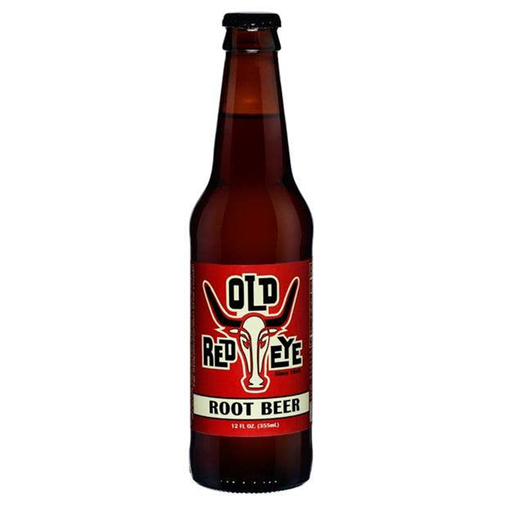 Old Red Eye Root Beer Soda, 12oz Glass Bottle 12ct