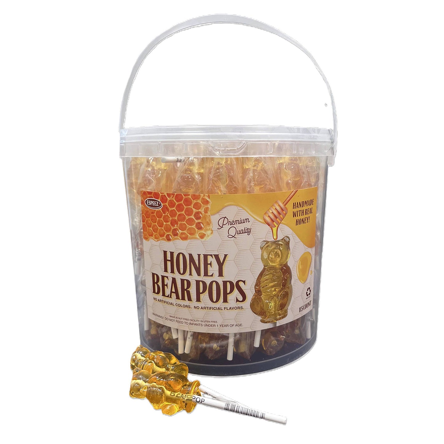 Espeez Honey Bear Pops, 115ct Tub