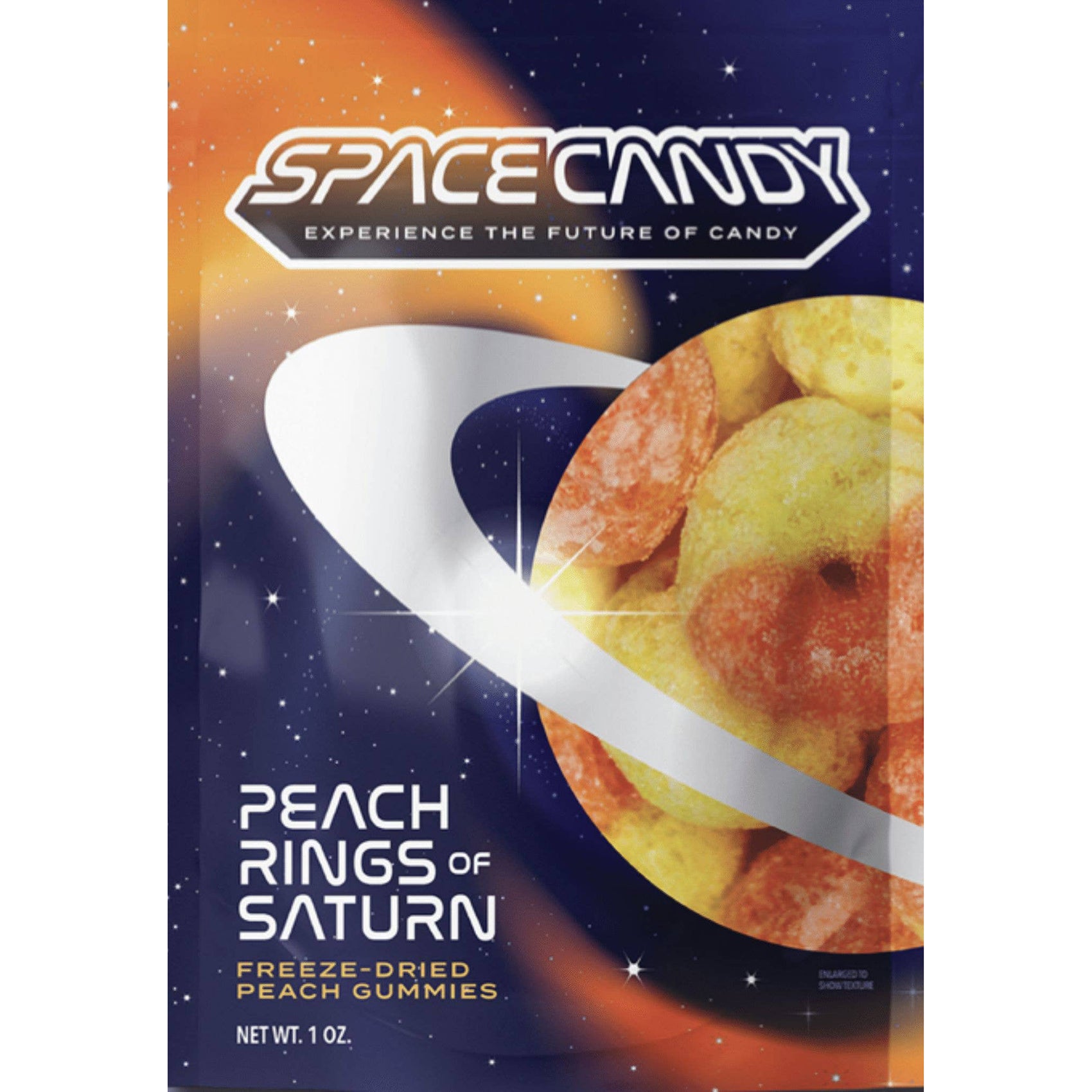 Space Candy, Peach Rings of Saturn, 1.05oz, 12ct Case