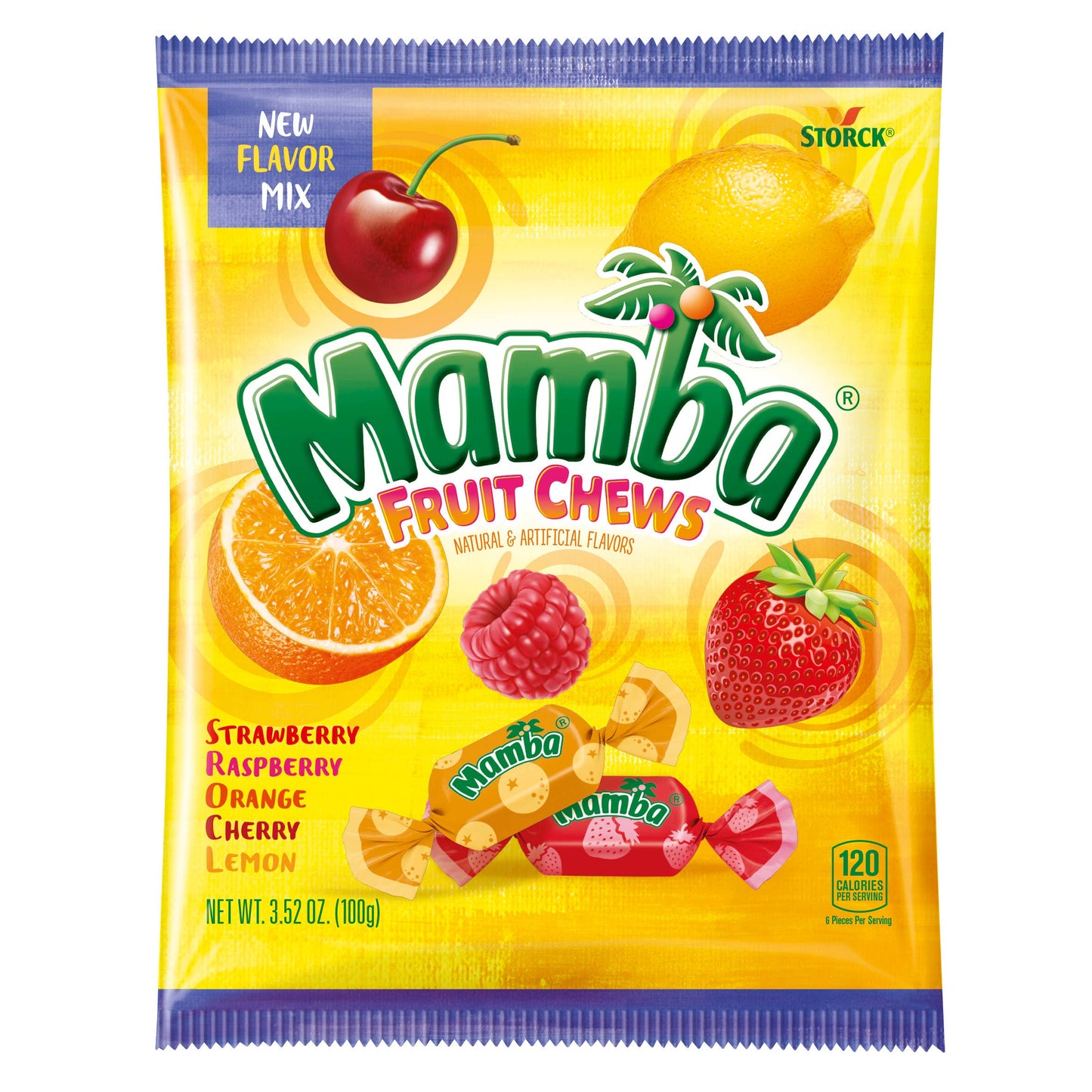 Mamba Fruit Chews 3.52oz Bag, 12ct